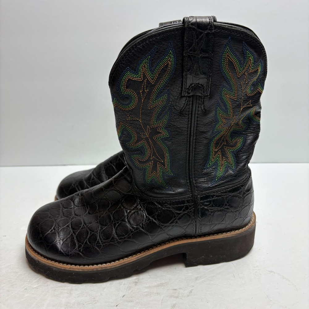 Twisted X Black and Green Western Cowboy Boots Short Women’s size 6